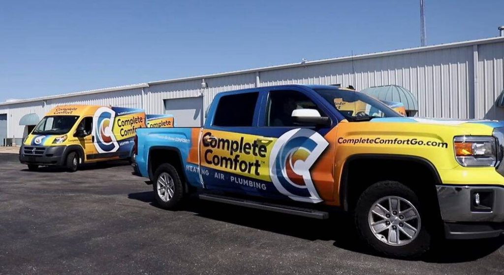 Complete Comfort Heating, A/C & Plumbing Repair Trucks
