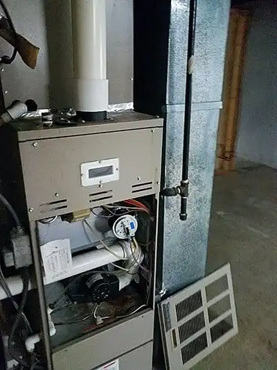 HVAC repair in progress