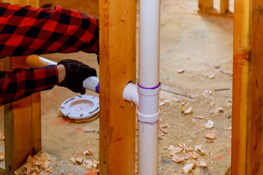 Rough-in plumbing services for framing
