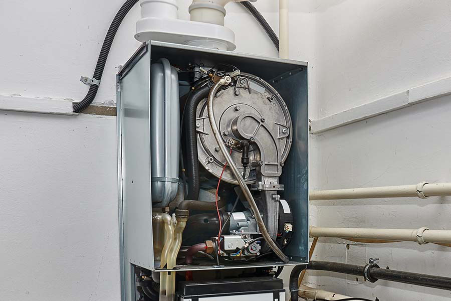 Boiler repair in progress