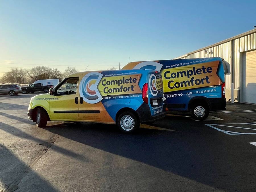 Complete Comfort plumbing services vehicle in Greenwood, IN